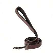 1 件可定制复古重型定制 PU 皮革狗项圈（可选皮带），黑色亮面金属片，带个性化雕刻，适合大型、中型和小型犬 - 深棕色 - 查看 3