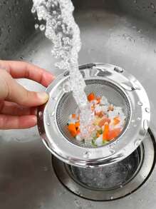 1 pieza/2 piezas Colador para fregadero de cocina, Cesta filtrante de acero inoxidable para drenaje de fregadero, Trampa antiatascamiento para salida de agua de lavabo - Multicolor - Ver 7