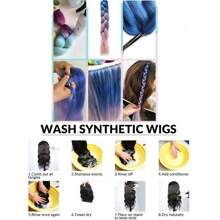 合成大号编织发渐变色大号辫子接发 1 件，适用于扭纹钩编编织发耐热高温纤维 24 英寸，万圣节角色扮演装扮时尚派对圣诞新年礼物