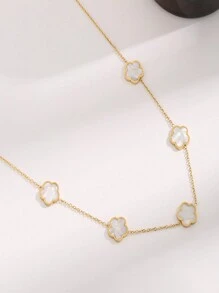 Dây chuyền hoa mận sang trọng tinh tế hình cỏ bốn lá thời trang, thích hợp làm quà tặng cho ngày lễ Giáng sinh, năm mới, ngày lễ tình nhân - Nhiều màu - Xem 5