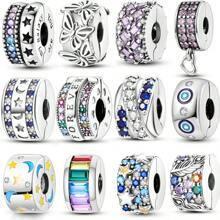 1 Pc Silver Plated Clip Charms Collection Vintage Exquisite Good Details Dragonfly Star Blue Eye Clip Bead Charm Suitable For Bangle Bracelet Necklace Beads For Diy Jewelry Makingwomen Jewelry Gift For Girl