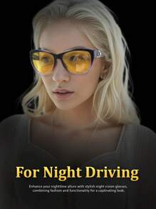 SIPHEW 女士夜间驾驶眼镜，带偏光防眩光黄色镜片夜视眼镜 IF572 时尚基本款，适合毛衣、牛仔裤、运动裤、连帽衫、夹克、连衣裙和长袖衬衫 - 彩色 - 查看 10