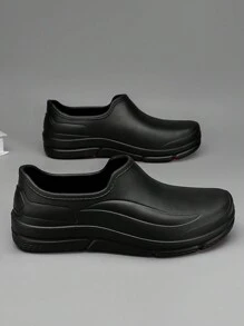 Non-Slip Chef Shoes For Men, Waterproof Oil Resistant Slip-On Work Shoes With Thick Soles, Durable And Slip Resistant - Black - View 6