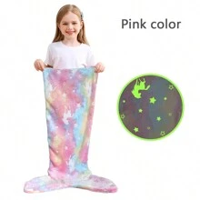 Manta con cola de sirena para niños, manta que brilla en la oscuridad con diseño de unicornio y sirena, regalo para niñas, manta suave de franela y polar para bebés y niños, saco de dormir para niños (Este producto necesita absorber luz durante aproximadamente 2 horas para tener un efecto luminoso y no puede durar toda la noche)