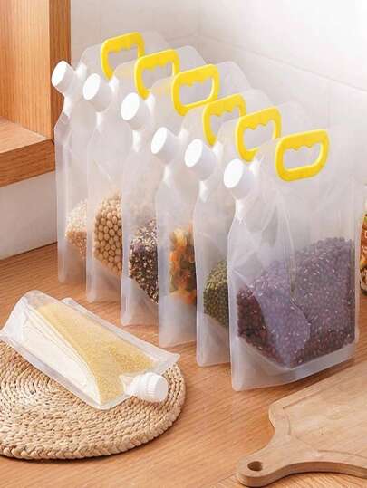 Kit 10 Organizador de Cozinha Saco de Grãos Para Alimentos a Prova de Umidade e Insetos Selado