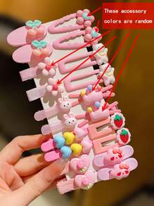 20 Stücke rosa Cartoon Niedliche Haarclips, ideal für den täglichen Gebrauch