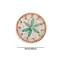 Tấm lót ly bằng gốm sứ mây chịu nhiệt, tấm lót tách trà, tấm lót bàn cà phê, tấm lót vỏ chống bỏng dệt tay - nhiều màu - Xem 9