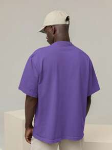 Men's Oversized T-Shirt 100% Premium Cotton Chicago Streetwear Shirt - Màu tím - Xem 2
