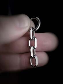 Y2K Gothic Style Stainless Steel Chain Pendant Earrings - Unisex, Perfect Accessory For Casual Outfits, Also A Unique Gift - Steel - View 5