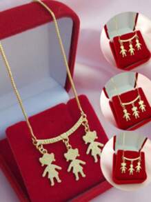 Necklace Canga With One Two Three Four Or Five Sons Daughters Mother's Love - 金色 - 查看 9