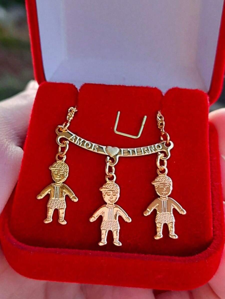 Necklace Canga With One Two Three Four Or Five Sons Daughters Mother's Love - 金色 - 查看 1