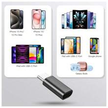 2 件 Lightning 转 USB-C 适配器兼容 Apple Iphone 15 Pro Max Plus、小米充电线（仅充电！），不支持数据/音频传输和 Type-C 转 USB 3.0 适配器可充电和传输数据兼容笔记本电脑、台式电脑和其他设备。 - 彩色 - 查看 8