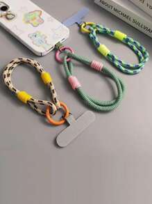 1 dây đeo cổ tay bằng nylon sáng bóng cho điện thoại, dây treo điện thoại chống mất - Nhiều màu - Xem 1
