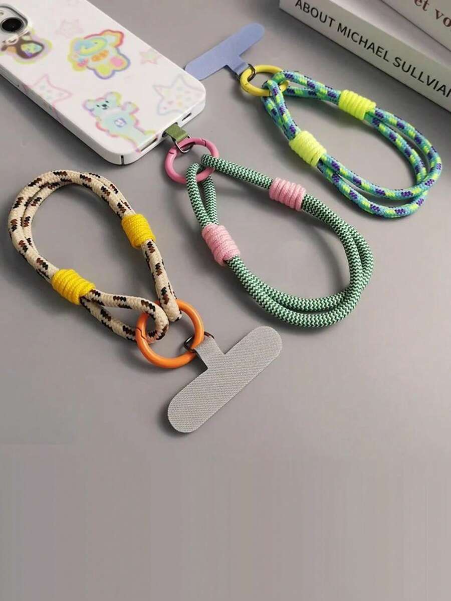 1 dây đeo cổ tay bằng nylon sáng bóng cho điện thoại, dây treo điện thoại chống mất - Nhiều màu - Xem 1