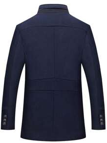 Men's Business Woolen Coat Fashion Scarf Ironless Woolen Coat Windproof Warm Coat - 黃色 - 查看 8