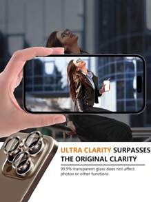 3pcs Camera Lens Protector Film Compatible With Iphone 16 Pro Max/IPhone 16 Pro, Easy Installation, 9H Hardness Tempered Glass Highly Compatible With Iphone 16 Pro Max/IPhone 16 Pro Metal Independent Lens Protection Film Gift For Birthday, Family, Friends Alloy Metal With Tempered Glass Full Cover, Lens Protector, Phone Accessories