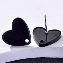 20pcs Colorful Acrylic Heart Shaped Earring Studs For Women, Jewelry DIY Accessories Valentines