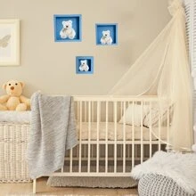 Square Niche Kit 3 Sizes In Blue Painted MDF S M L Fixed Wall Decoration - 藍色 - 查看 6