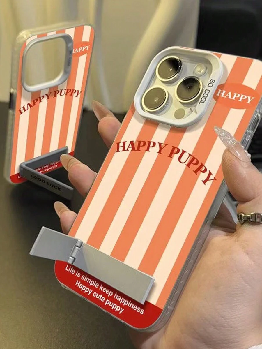 1 Ốp điện thoại Acrylic chống rơi họa tiết sọc cam và trắng tương thích với iPhone 15 Plus - Nhiều màu - Xem 1