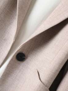 Mulheres Primavera Outono Casual Blazer Casaco, Profissional Workwear Casaco - Damasco - Ver 3