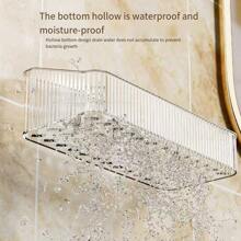 1 kệ phòng tắm, giá để đồ treo tường phòng tắm cho phòng tắm, phòng học, nhà bếp, bàn trang điểm, bồn cầu, không cần khoan - Nhiều màu - Xem 8