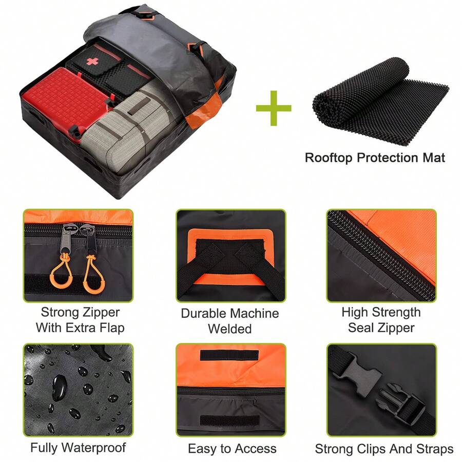 21 Cubic Feet Rooftop Cargo Bag Carrier Waterproof Car Roof Bag