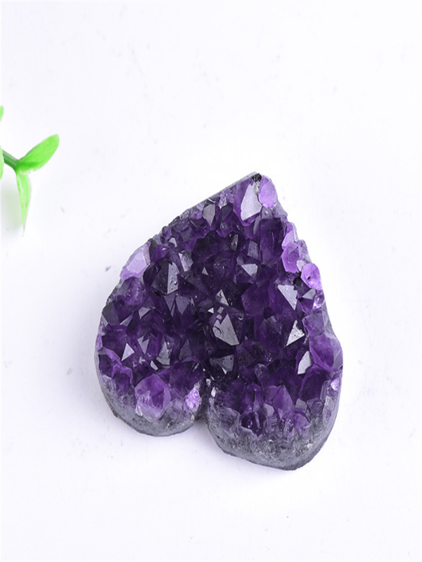3-7pcs Natural Amethyst Cluster, Amethyst Geode, Heart-Shaped Gemstone, Amethyst Mineral Specimen Decor