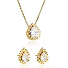 18K GOLD PLATED NECKLACE WITH ZIRCONIA DROP STUDDED 35X5mm - Vàng - Xem 1