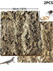 5/10PCS Glass Container Cork Bark Background Board, Reptile Tank Tree Background Wall Decoration Habitat Climbing Mat Decoration, Suitable For Lizards, Geckos, Bearded Dragons, Frogs, Fish Tanks - Shape Random