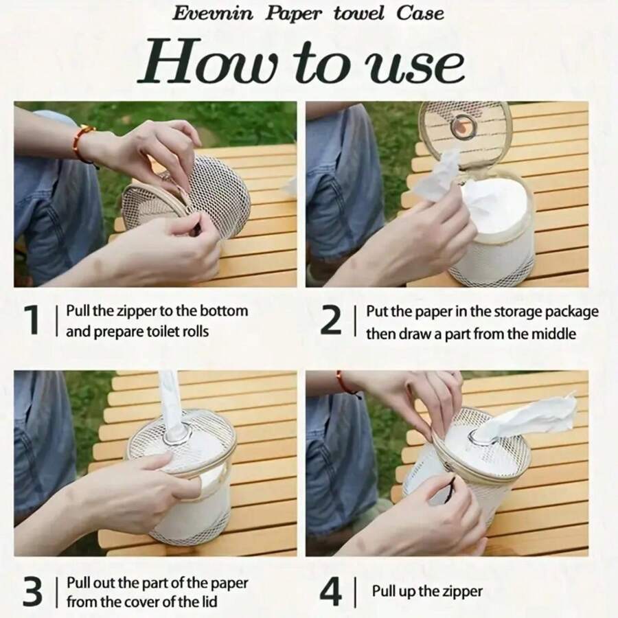 Outdoor Camping BBQ Paper Towel Dispenser, Retractable Car Paper Towel