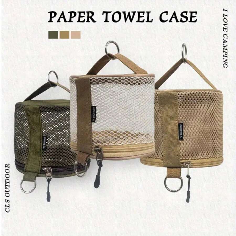 Outdoor Camping BBQ Paper Towel Dispenser, Retractable Car Paper Towel