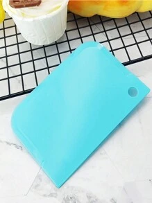 3pcs Cake Scraper, Comb & Smoother Tool Kit - Reusable Icing Sugar Dough Bread Butter Pizza Cutter, Blue