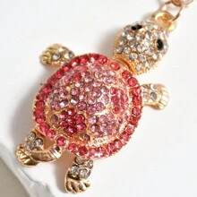 派对 1 件镶有水钻的合金海龟钥匙扣，3d 逼真的海洋动物创意吊坠，适合派对礼物 - 彩色 - 查看 3