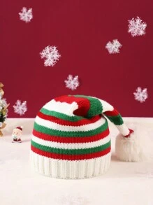 1pc Cute Christmas Santa Hat, Kids Warm Knitted Beanie For Autumn/Winter - Wool Cap - View 12