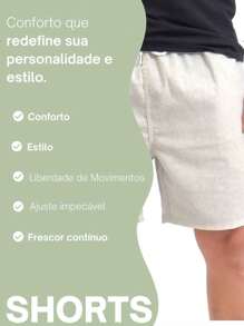 Shorts Masculino Plus Size Linho Confort Curto Moda Mauricinho Premium Basico Casual Qualidade