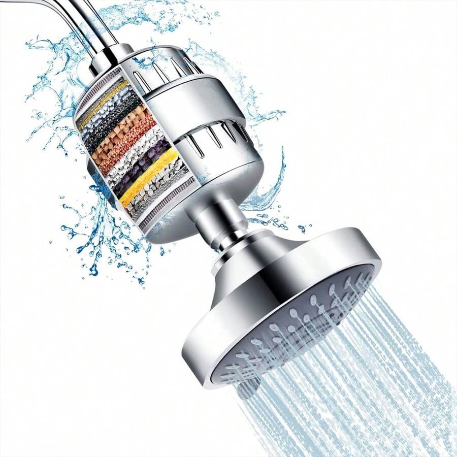1pc 15 Stage Shower Head Filter With Vitamin C High Output Clean Hard
