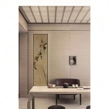 1 件茶室挂画，侘寂风格民宿过道，竹墨书院书房，新中式竖式装饰画，帆布 - 彩色 - 查看 7