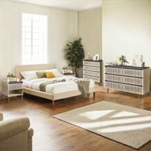 Dresser For Bedroom,Modern Large 6 Drawer Dresser With Metal Leg,Storage Chest Of Drawer,Wood TV Dresser,Dresser Bedroom Furniture,Dresser For Closet (Oak, 6 Drawer)
