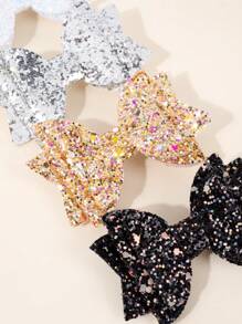 4pcs Glitter Hair Bows For Girls Gold Silver Bow Alligator Clips Sparkly Hair Clips Toddler Girl Bows Y2K Barrettes Kids Hair Accessories
