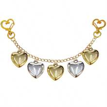 Silver Gold Heart Bag Charm Chain Heart Purse Charm Chain Heart Keychain Pendant Heart Purse Bag Decorative Chain Purse Bag Decoration Purse Accessory Bag Accessories Heart Chain Charm Double Chain/Single Chain Charm Heart Bag Purse Charm Novelty Handbag Chain Strap Bag Purse Charms Accessories Decoration Y2K Thanksgiving Valentines - Multicolor - View 7