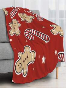 1 chiếc chăn in hình ông già Noel bằng vải nỉ, chăn trang trí mềm mại, thích hợp cho giường ngủ, máy lạnh, văn phòng - Nhiều màu - Xem 6