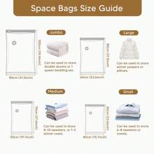 真空储物袋，节省空间的袋子，大号，超大号真空密封袋，用于衣服、棉被、毯子、枕头和被子，太空袋衣柜整理 - 彩色 - 查看 4