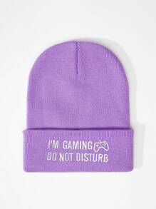 1 件 I'M GAMING 刺绣男女通用时尚百搭白色电子游戏针织帽，适合街头、派对、户外、秋冬季，保暖防寒 - 彩色 - 查看 12