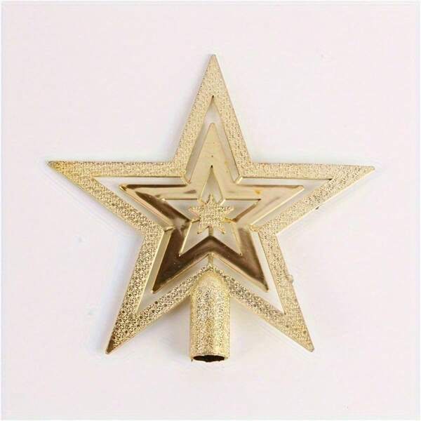 1 peça Estrela de Natal para o Topo da Árvore, Decoração de Natal com Estrela de Cinco Pontas Dourada, Acessórios de Decoração de Natal, Estrela para Topo de Árvore de Natal, Decoração de Interiores Dourada, Ideal para Festas, Festivais e Decoração de Shopping Centers, Decoração de Árvore de Natal (Dourada), Ótima Opção de Presente para Aniversário, Decoração de Casa, Decorações de Natal, Decoração de Quarto, Decoração de Inverno