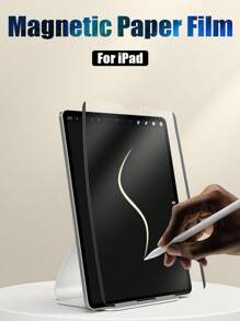 1pc Magnetic Attraction Paper-Like Film Tablet Screen Protector Compatible With IPad 5th/6th/7th/8th/9th/10th/11th Air Pro 11inch 12.9inch 10.2inch/Compatible With Samsung Galaxy/Redmi//Microsoft/, No Bubbles, Easy To Stick, Adheres To The Screen, Prevents Scratches, And Has A Smooth And Frosted Feel Removable Magnetic Matte Film (Not Glass) Waterproof Shockproof Anti-Fall Anti-Fall Scratch Resistant Anti-Fingerprint Full Cover - Matte - View 6