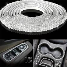 Pegatinas decorativas de coche con cristal y strass - 0,5 cm * 100 cm, Cubierta interior de auto, Accesorios de decoración de coche para niñas, Accesorios brillantes para personalizar el interior del vehículo - L9M0 - Multicolor - Ver 2