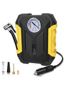 CARSUN 22加仑轮胎充气泵，便携式车载空气压缩机：12V 120W，点烟器供电，带数字压力表，迷你快速充气，自动停止，LED灯，胎压监测，多功能车载气泵，适用于大多数车辆轮胎，旅行必备。电动气泵，轮胎充气泵，汽车电子产品 - 黃色 - 查看 10