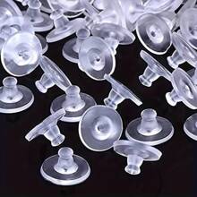 20 piezas/40 piezas/ 60 piezas/100 piezas Respaldo de goma acolchado para aretes caídos, reemplazo de respaldo de silicona para aretes, accesorios de joyería suaves, respaldo de aretes tipo bala para aretes pesados - Multicolor - Ver 8