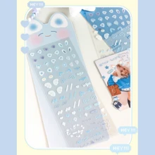 PET贴纸偶像花园系列可爱卡通兔耳朵腮红照片小卡贴纸材料装饰贴纸 - 彩色 - 查看 6