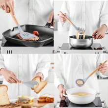 12 Pcs Silicone Cooking Utensils Kitchen Utensil Set - 446°F Heat Resistant,Turner Tongs, Spatula, Spoon, Brush, Whisk, Wooden Handle Gray Gadgets With Holder For Nonstick Cookware,  , Safe And Helthy